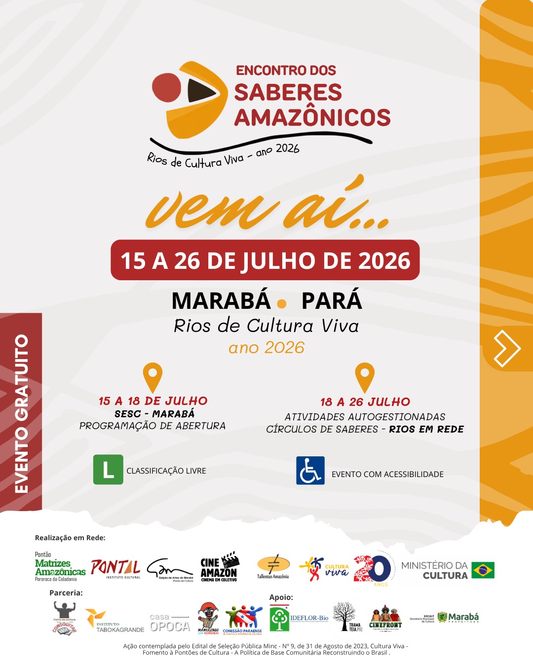 Banner do Encontro dos Saberes Amazônicos.