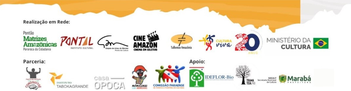Régua de logos de realização, parceria e apoio.